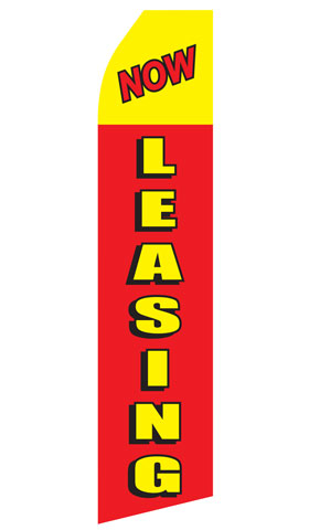 Now Leasing Econo Stock Flag With Hardware - 16 Ft. econostock, feather, blade, swooper