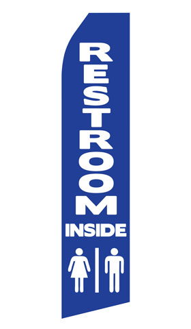 Restroom Inside Econo Stock Flag With Hardware - 16 Ft. econostock, feather, blade, swooper
