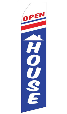 Open House Econo Stock Flag With Hardware - 16 Ft. econostock, feather, blade, swooper